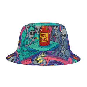 Galactic Aliens Don't Like Hot Sauce Bucket Hat