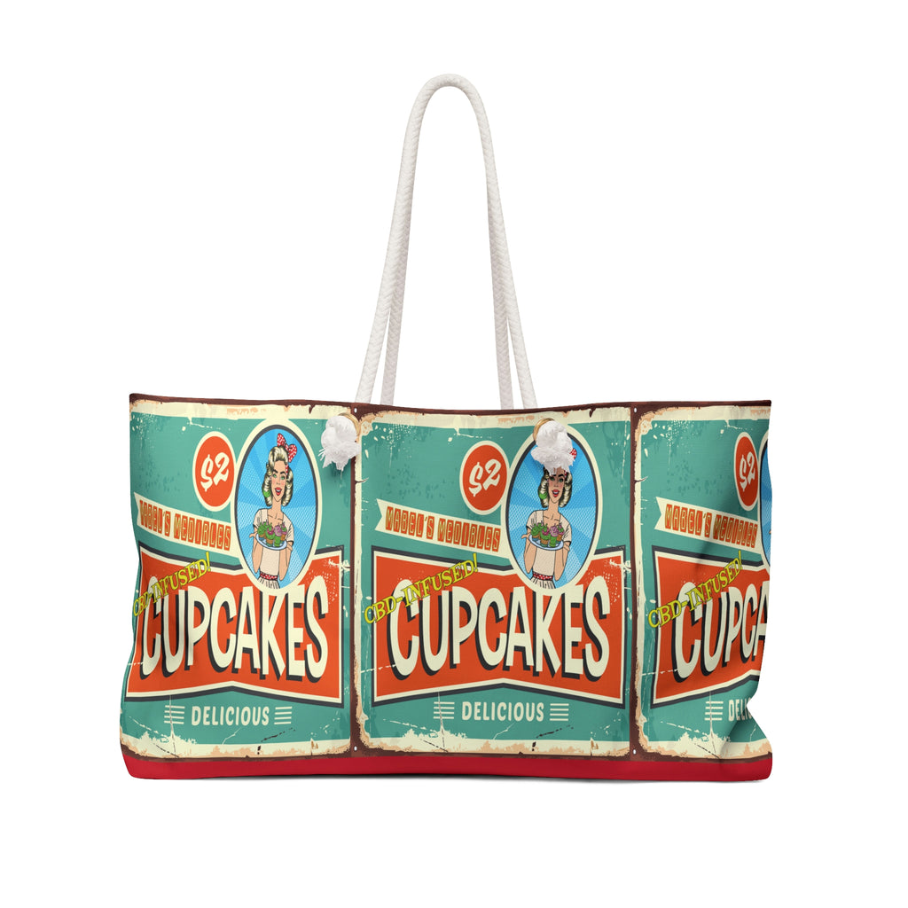 Mabel's Cupcakes Red Bottom Weekender Bag