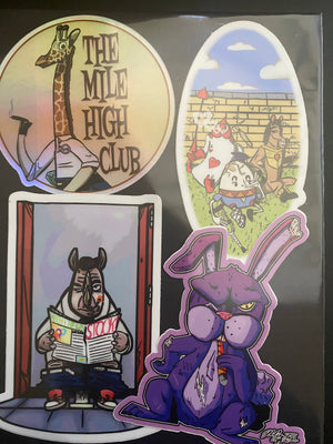 The Mile High Club Sticker 4-pack